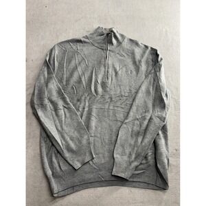 Polo Ralph Lauren Mens Gray Pima Cotton 1/4 Zip Sweater Size L